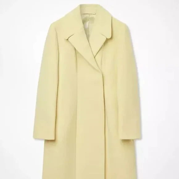 COS TAILORED LONG COAT SIZE 14 DUSTY YELLOW - Picture 2 of 2